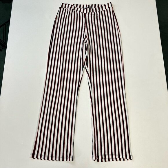 Lefties Womens Pants Navy Red Stripe Mid Rise Elastic Waist Stretch Small - Picture 1 of 11